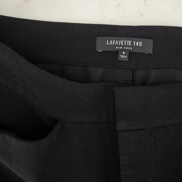 LaFayette 148 New York Women's Dress Pants 6 Black Cotton Blend - Picture 4 of 5